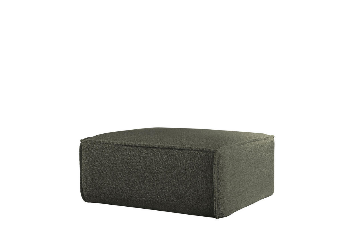 POLSTERHOCKER Celes Premium Ascot Bukla - Jadegrün, Holzwerkstoff/Textil (85/40/85cm) - Fun Möbel