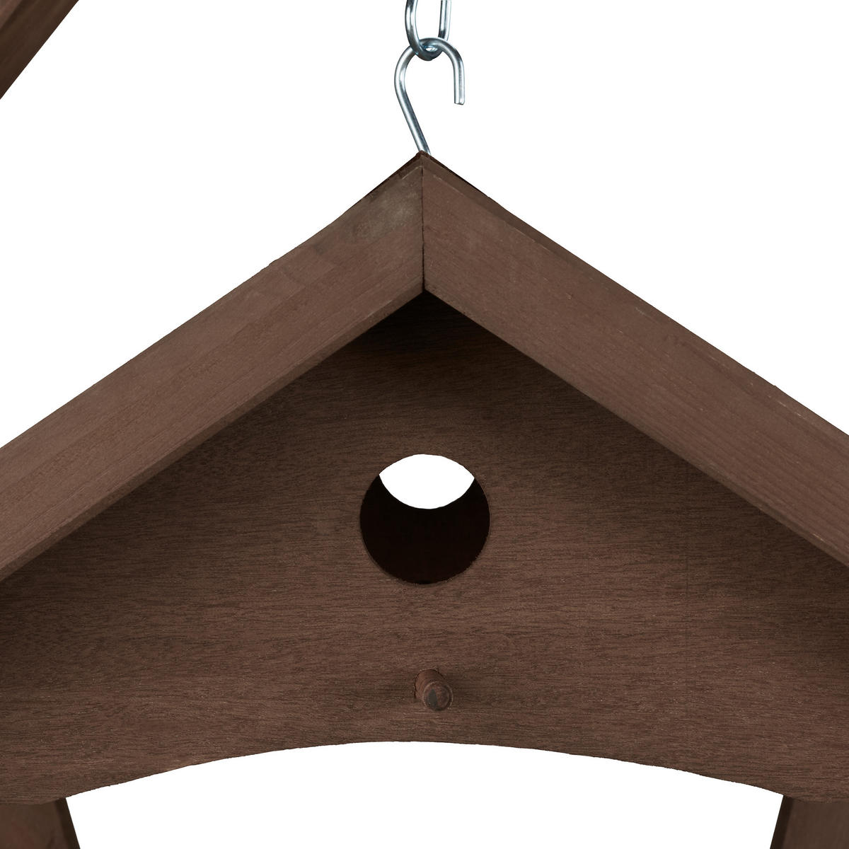 VOGELFUTTERHAUS - Dunkelbraun, Holz/Metall (42.5/35/40.5cm) - Relaxdays