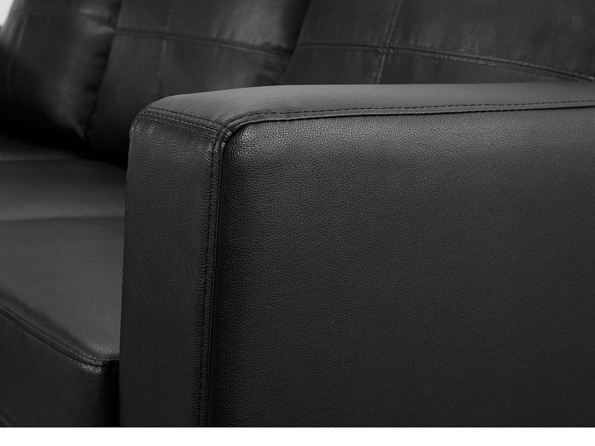 ECKSOFA - Kunstleder - Schwarz - ACKLEY - Schwarz, Leder (133/196cm) - Vente-Unique
