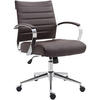 DREHSTUHL Lederlook braun - Chromfarben/Braun, Leder/Textil (57/90/62cm) - CLP