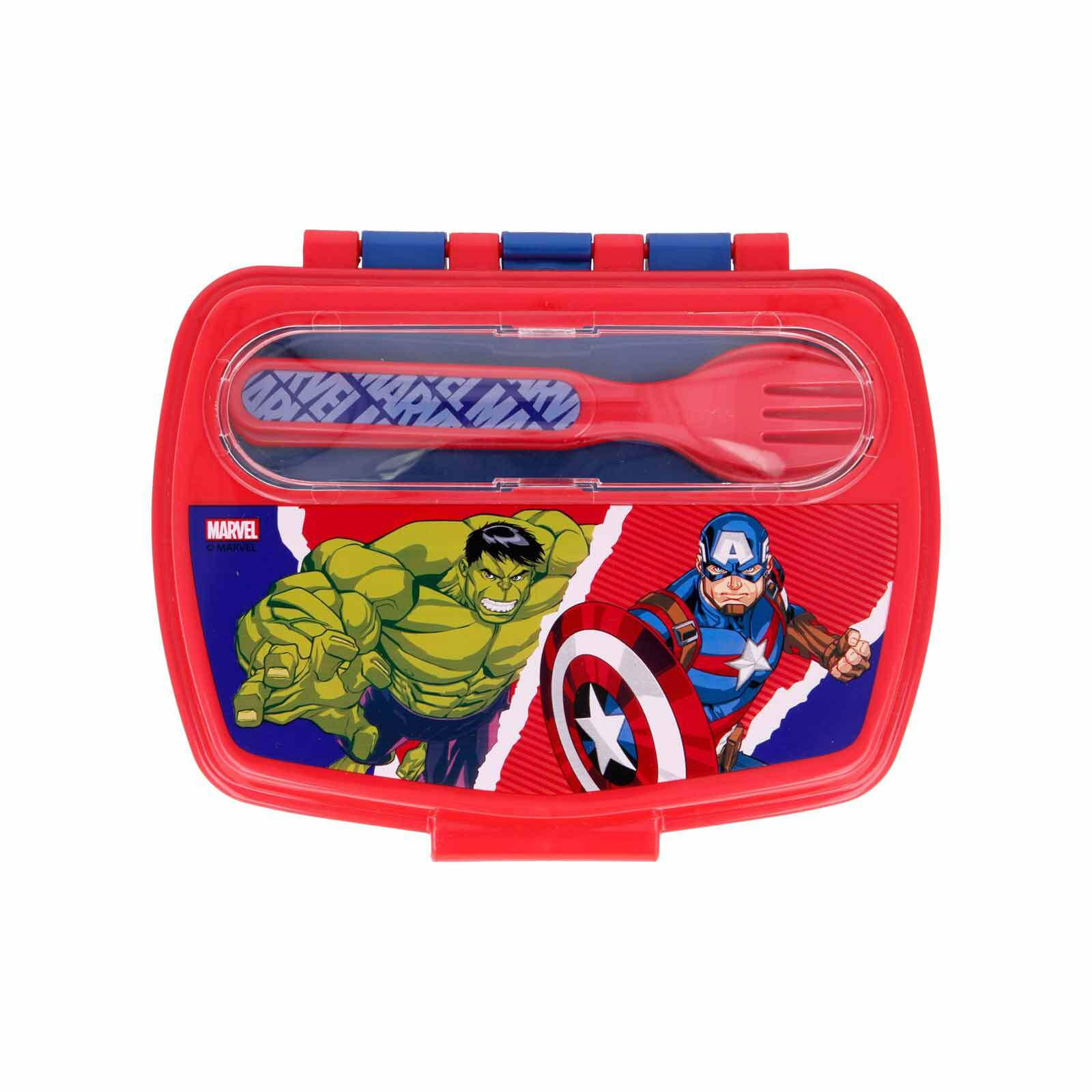 LUNCHSET Avengers Comic Heroes blau-rot 3er Set - Blau/Rot, Kunststoff (1/1/1cm)