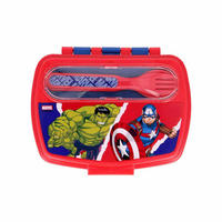 LUNCHSET Avengers Comic Heroes blau-rot 3er Set - Blau/Rot, Kunststoff (1/1/1cm)