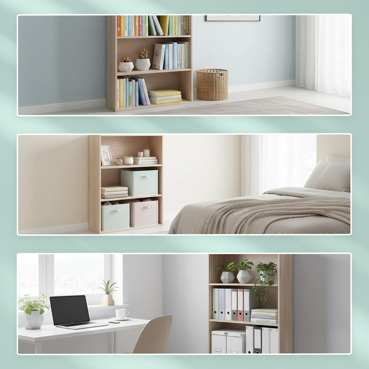 BÜCHERREGAL - Hellbraun, Holzwerkstoff (60/82/24cm) - Relaxdays