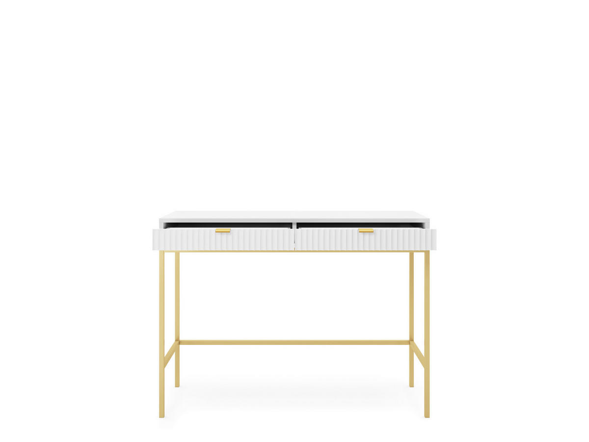 SCHMINKTISCH NOVA Weiß 104x77x50 cm Little table, Freistehend - Goldfarben/Weiß, Holzwerkstoff/Metall (50/104/77cm) - DomoHome