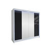 SCHWEBETÜRENSCHRANK Talin II, mit RGB LED Beleuchtung - Silberfarben/Multicolor, Holzwerkstoff/Metall (180/215/58cm) - MIRJAN24