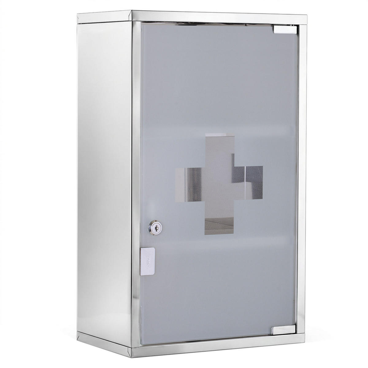 MEDIZINSCHRANK Silberfarben 30/18/50 cm - Silberfarben, Metall (30/50/18cm) - PANGIVO