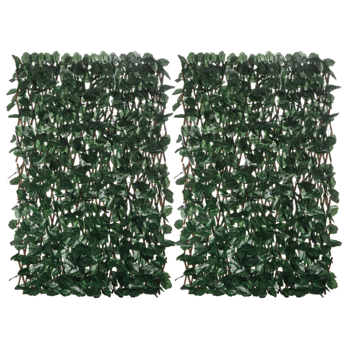 KUNSTHECKE DE-13753 2 Paneele, Länge 40–295 cm verstellbar Grün - Grün, Kunststoff (70/295cm) - ComfortXL