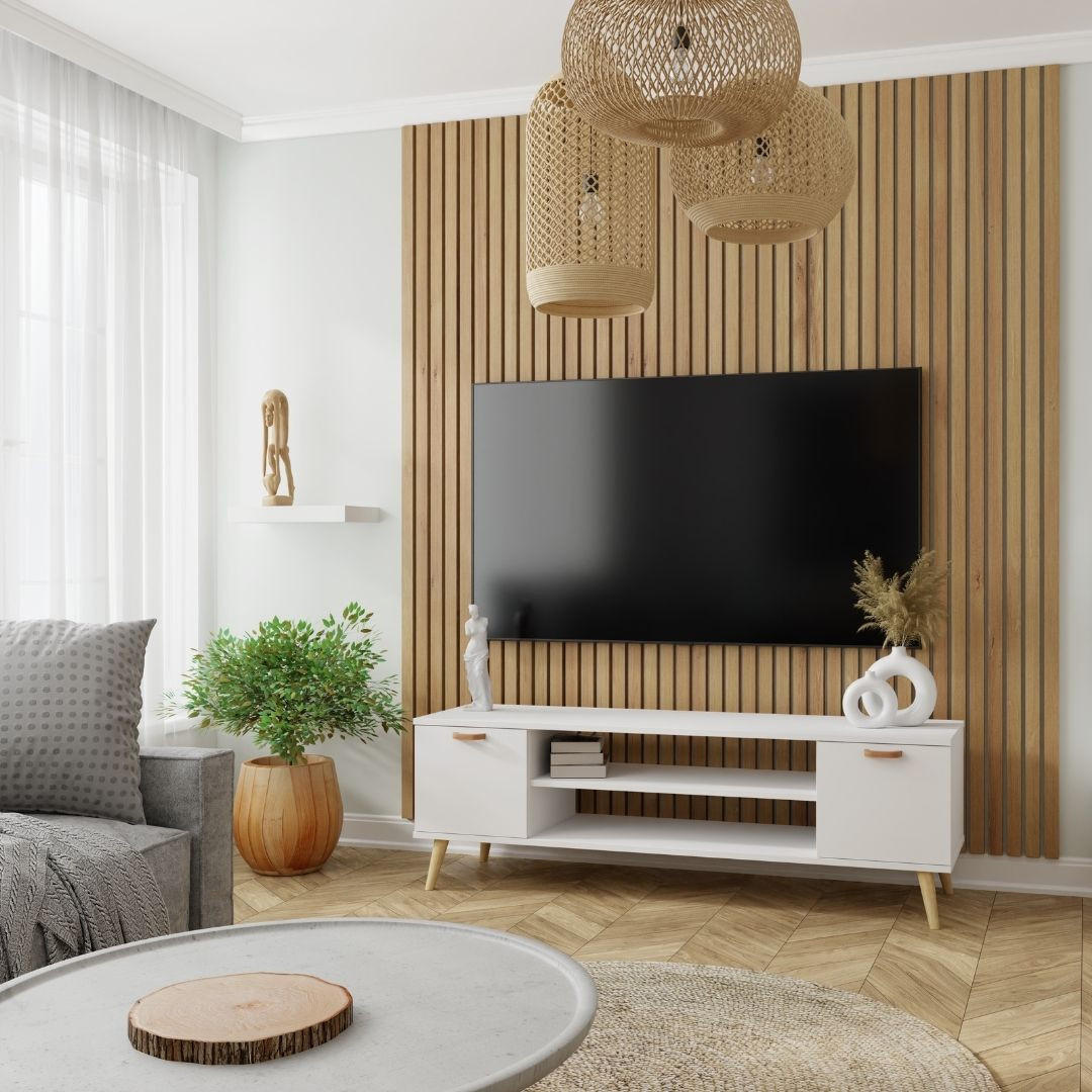 LOWBOARD Focus - Eichefarben/Weiß, Holzwerkstoff (40/50/135cm) - RAUMHIRSCH FURNITURE
