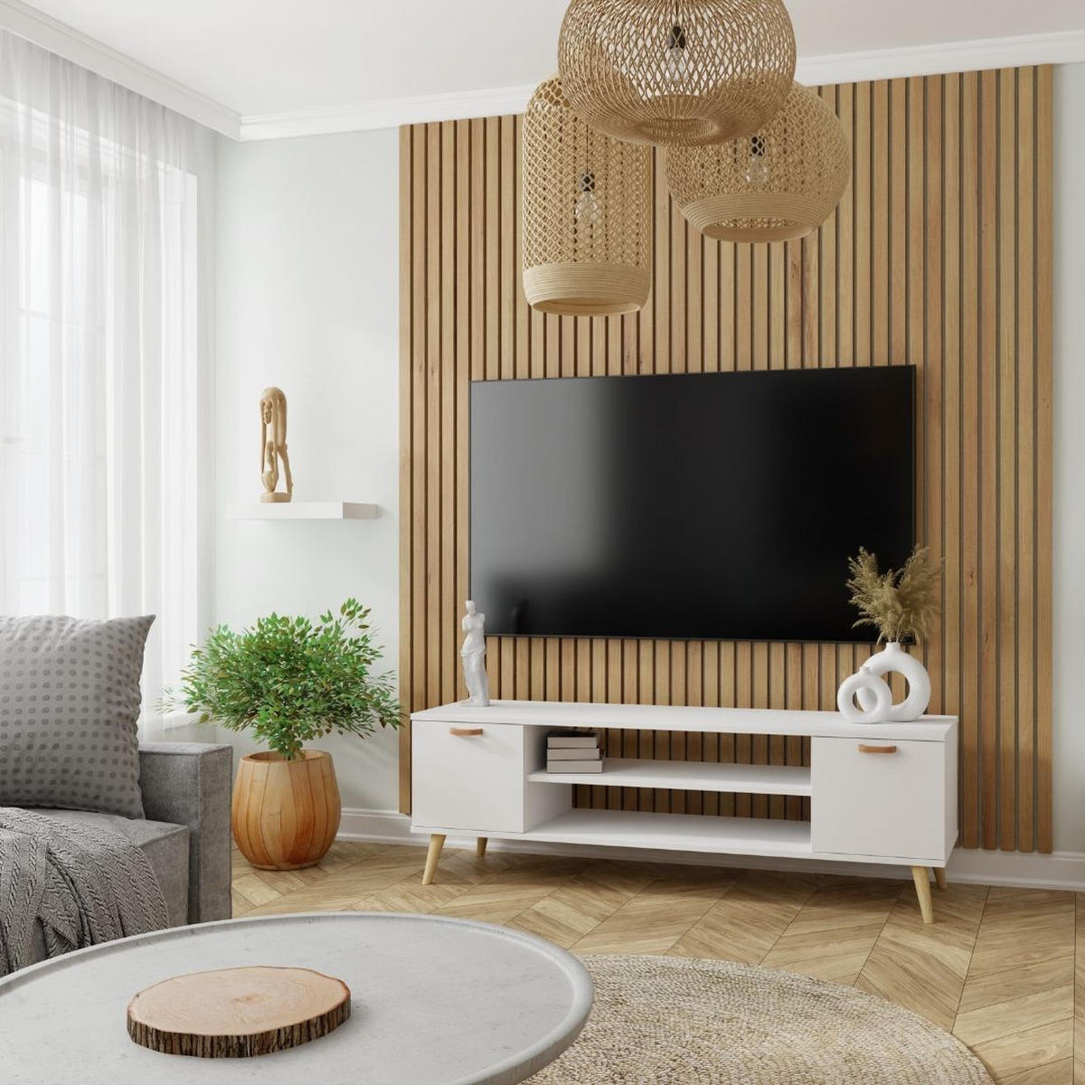 LOWBOARD Focus - Weiß, Holzwerkstoff (40/50/155cm) - RAUMHIRSCH FURNITURE