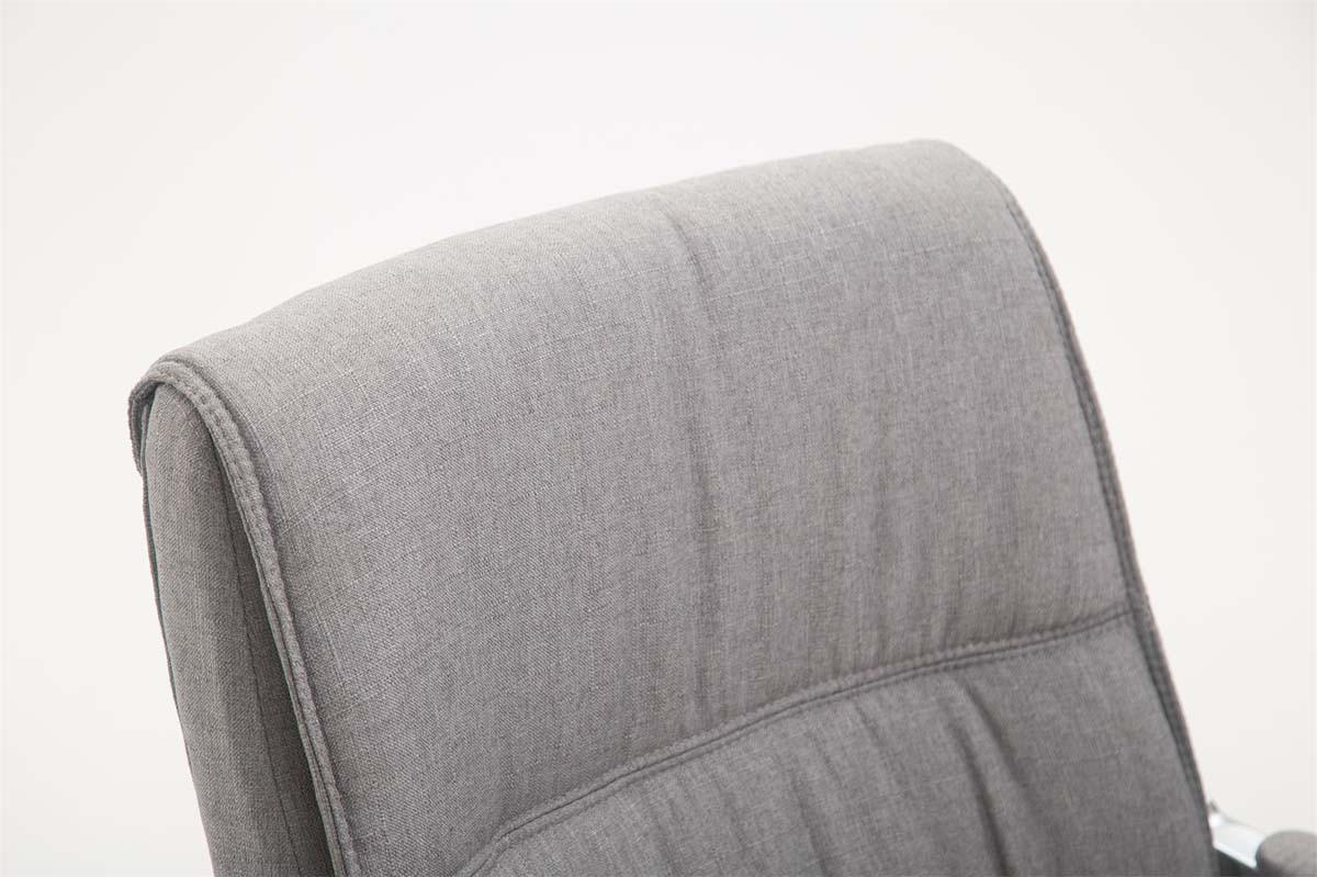 XL Besucherstuhl Miami Stoff Grau Konferenzstuhl Bürostuhl - Grau, Textil (58/102/65cm) - DELUKE