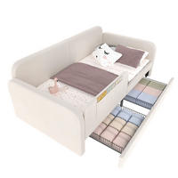 POLSTERBETT 90/200 cm Weiß aus Samt mit 2 Schubladen und Seitentaschen - Weiß, Textil (90/200cm) - Flora Grace