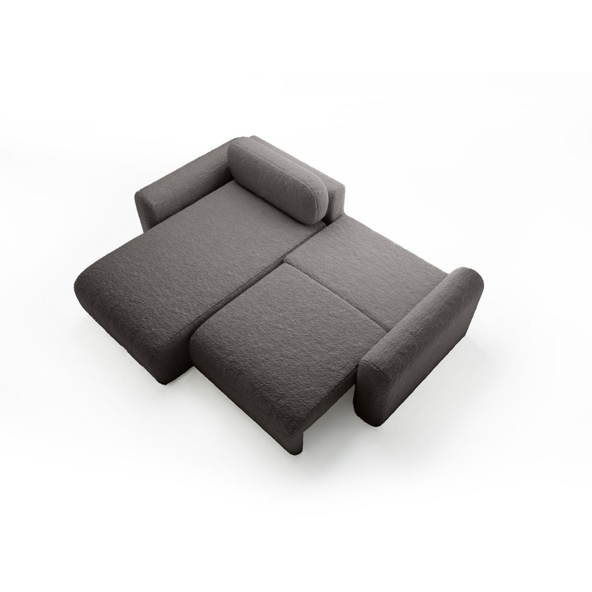 ECKSOFA mit Schlaffunktion Thekla Mini, Grau - Grau, Textil (246/100cm) - Fedve