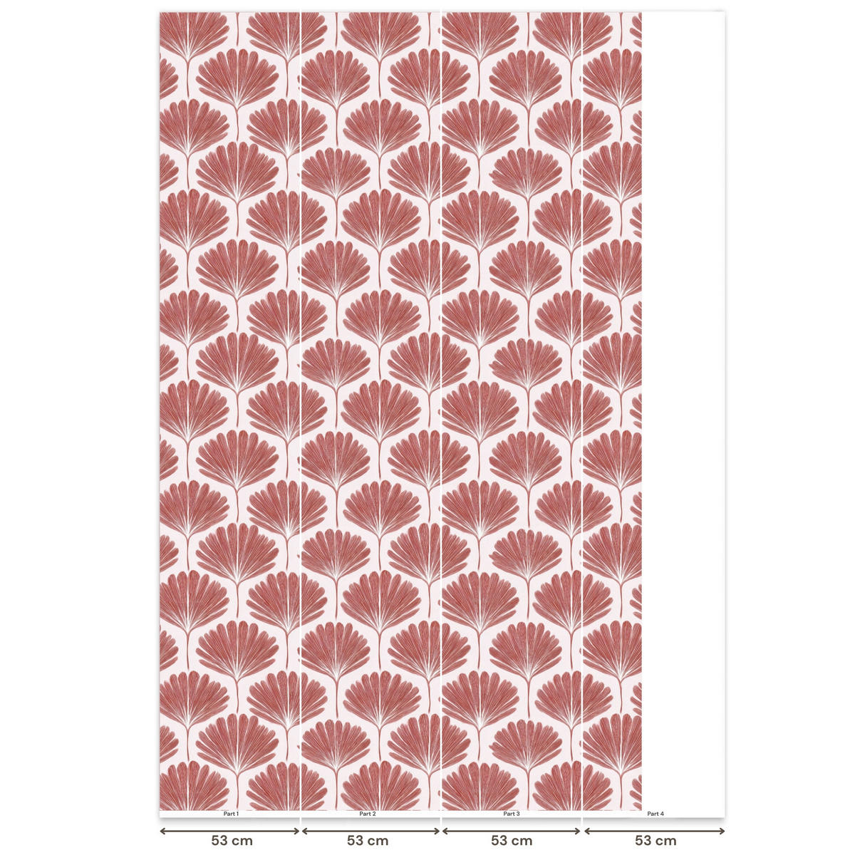 TAPETE - Fächer - Motiv - Terra - 180x300 cm - Rotbraun, Papier (180/300cm) - OnlyWow