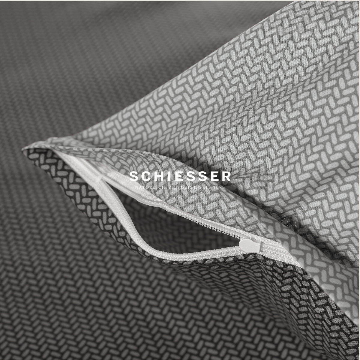 BETTWÄSCHESET Silva - Renforcé - 2-teilig - 155 x 220 cm - Grau - Grau, Textil (155/220cm) - SCHIESSER