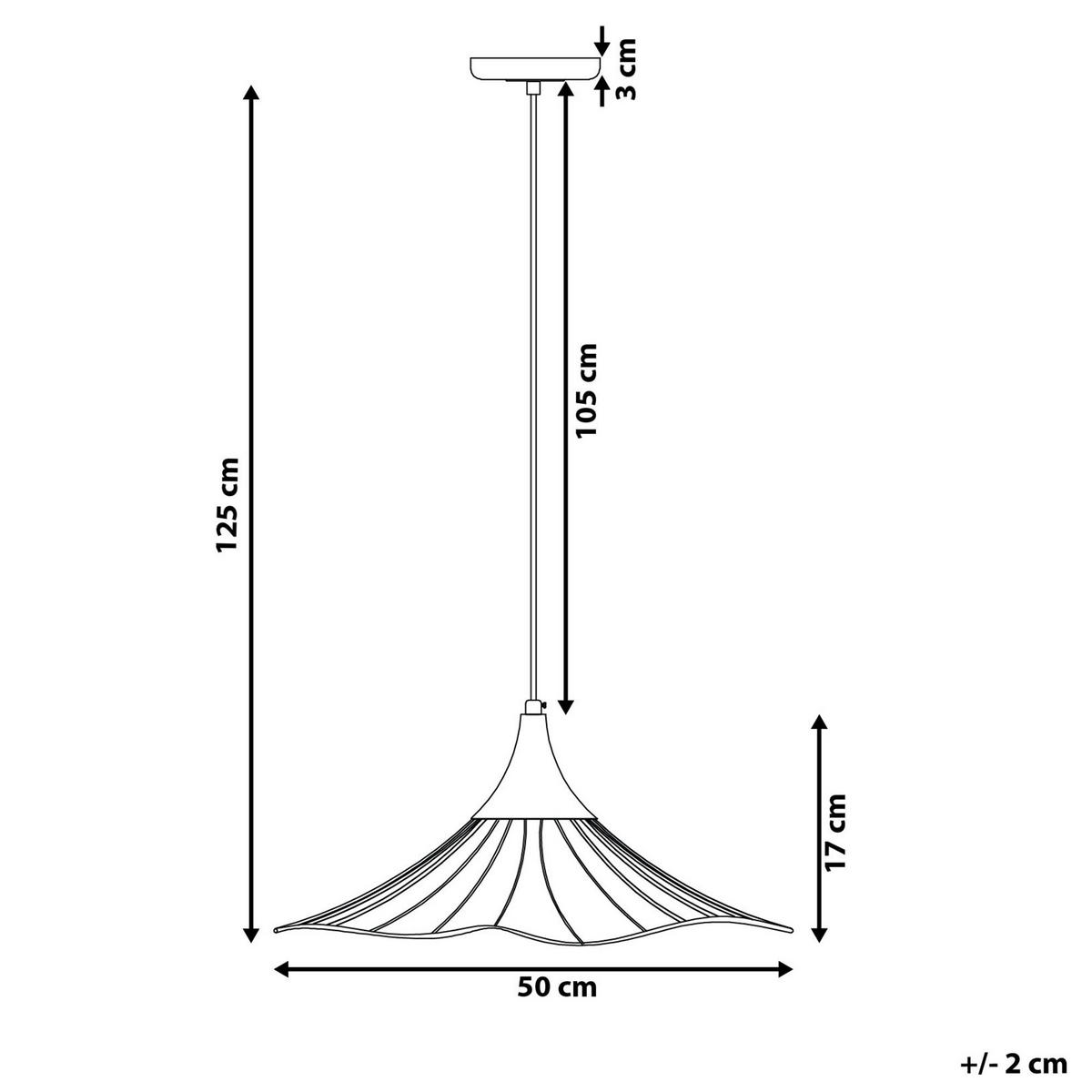 HÄNGELEUCHTE Mazaro 50/50/125 cm - Kupferfarben, Metall (50/50/125cm) - Beliani