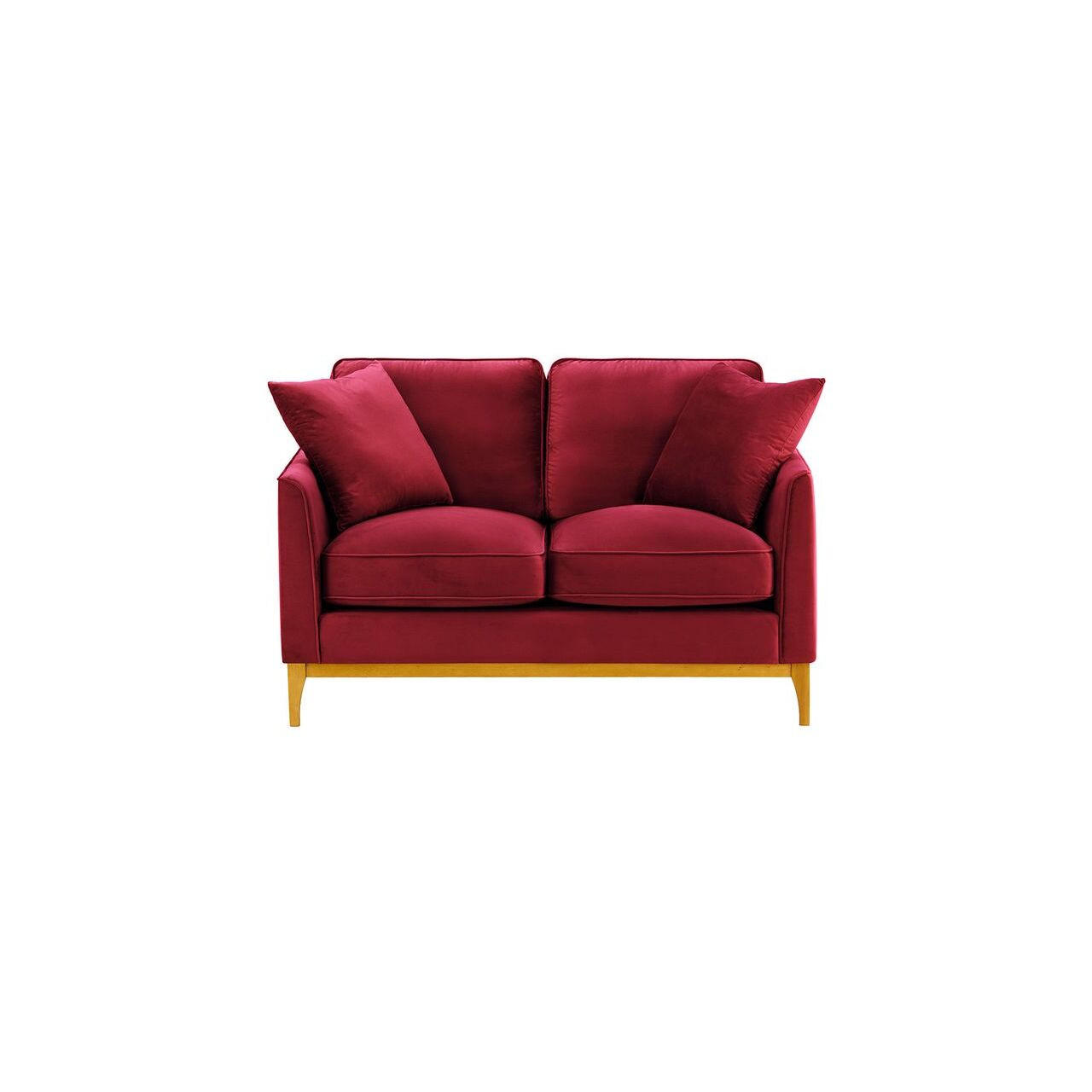ZWEISITZER-SOFA Linara-Velluto 7 - Rot, Holz/Textil (141/91/95cm)