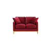 ZWEISITZER-SOFA Linara-Velluto 7 - Rot, Holz/Textil (141/91/95cm)