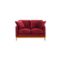 ZWEISITZER-SOFA Linara-Velluto 7 - Rot, Holz/Textil (141/91/95cm)