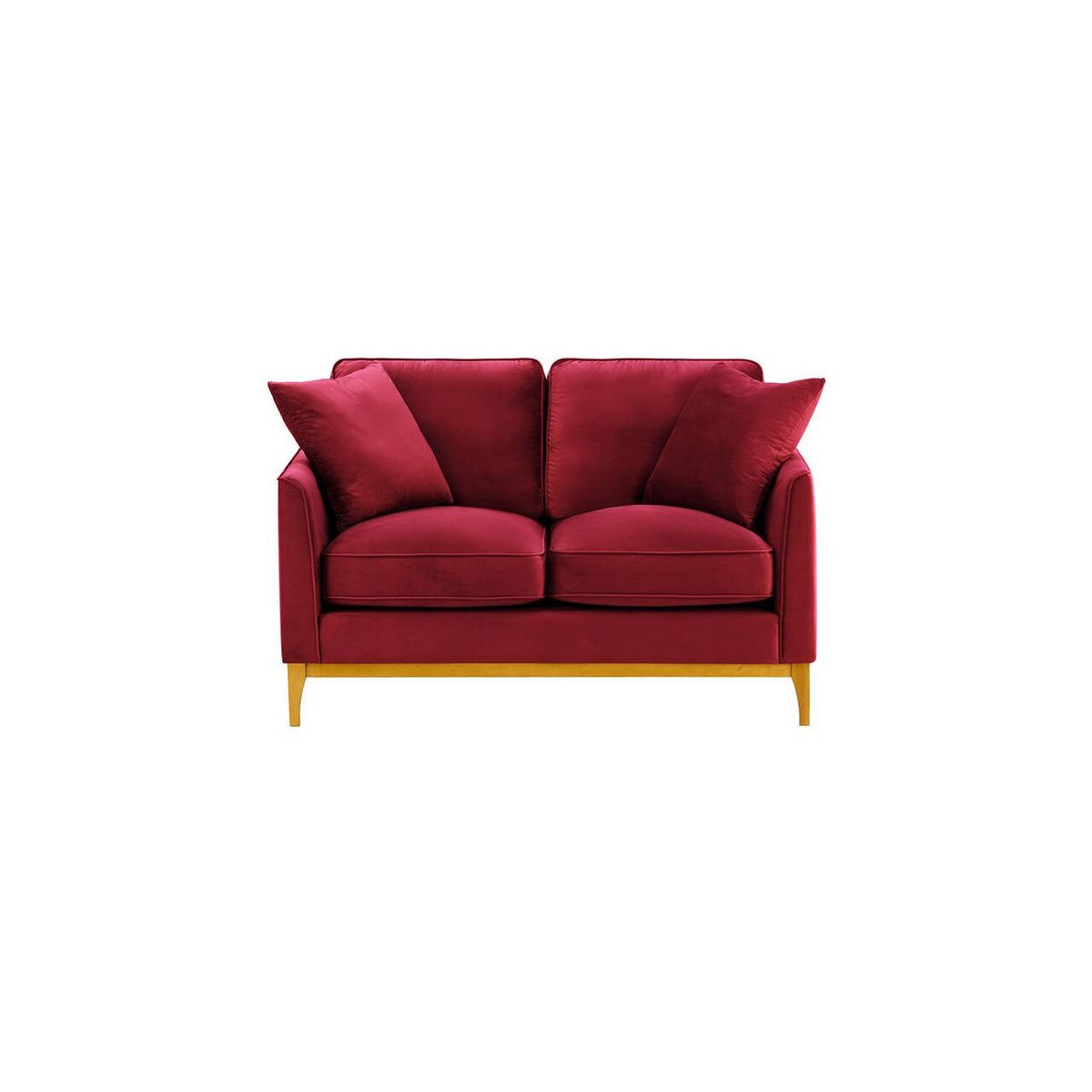 ZWEISITZER-SOFA Linara-Velluto 7 - Rot, Holz/Textil (141/91/95cm)