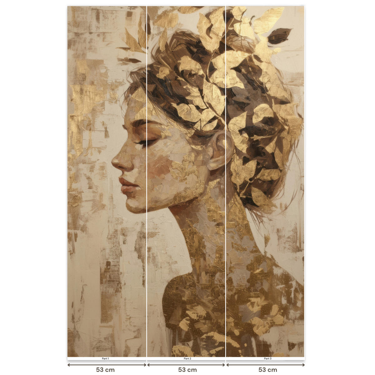 TAPETE - Frau - Gold - Abstrakt - Textur - 160x240 cm - Goldfarben, Papier (160/240cm) - OnlyWow