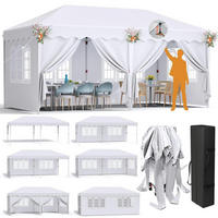 FALTPAVILLON 3x6 m Weiß Wasserdicht mit 6 Seitenteilen - Weiß, Metall (300/270/600cm)