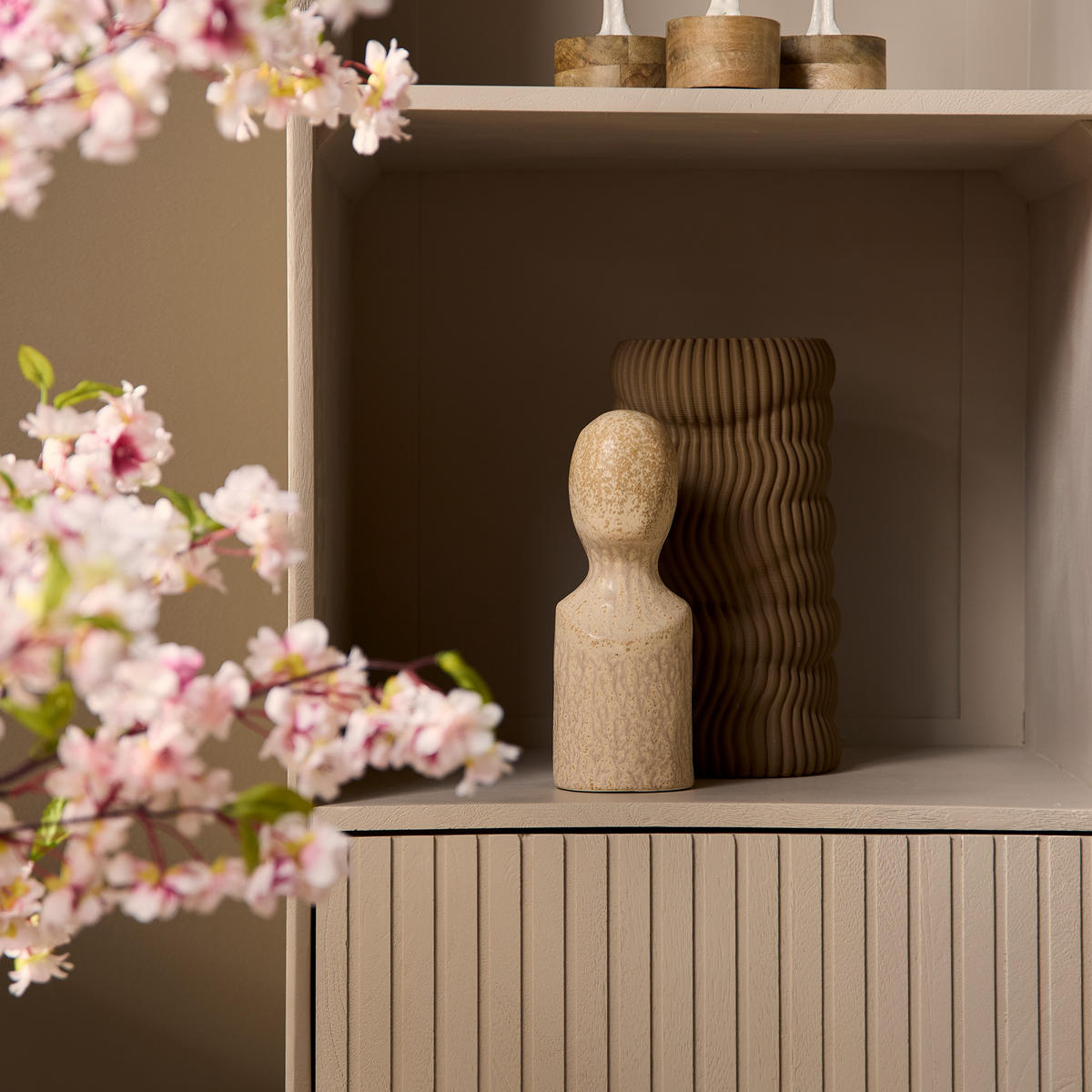 BÜCHERREGAL Madison Beige 45/55/200 cm - Beige, Holz (55/200/45cm) - Starfurn