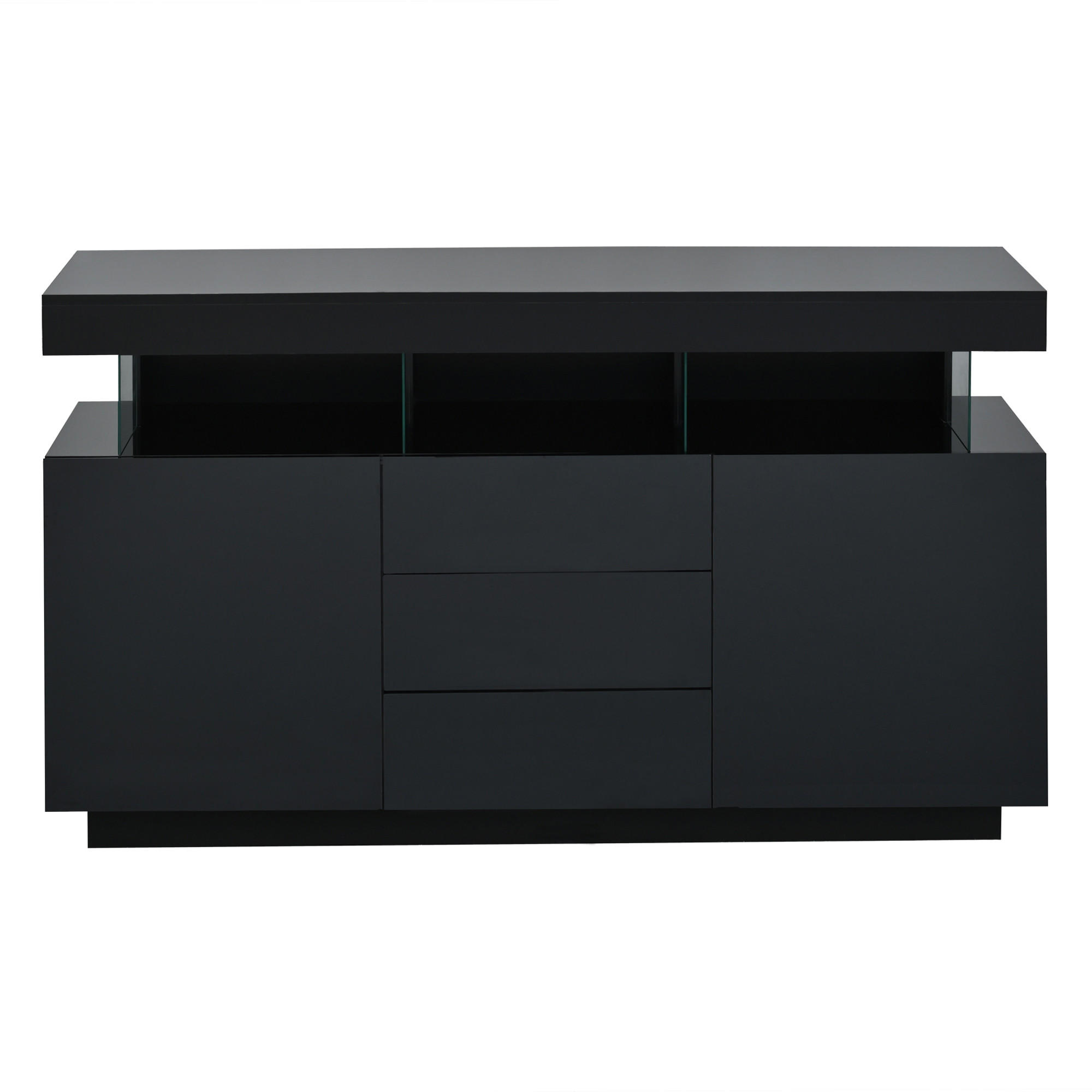 SIDEBOARD Schwarz 140/35/80 cm - Schwarz, Holzwerkstoff (140/80/35cm) - PANGIVO