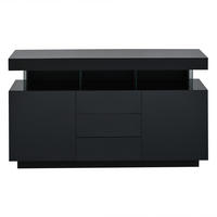 SIDEBOARD Schwarz 140/35/80 cm - Schwarz, Holzwerkstoff (140/80/35cm) - PANGIVO