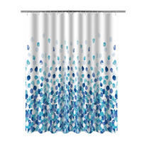 DUSCHVORHANG Polyester mit Haken für Badewanne Badezimmer - Blau, Textil (180/180cm) - MCBOSON