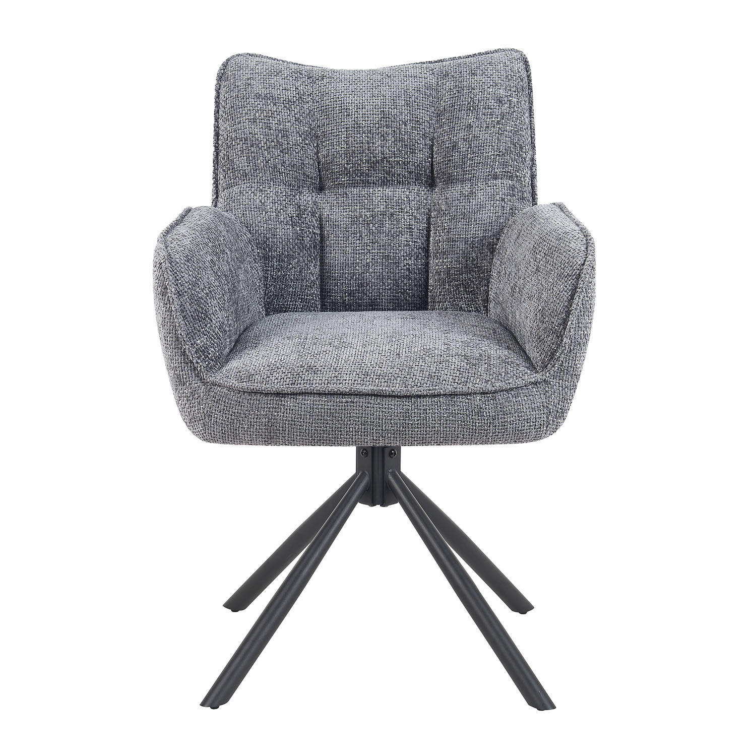 DREHSTUHL Mika-Daan - Schwarz/Grau, Textil/Metall (59/84/66cm) - DUBI Möbel