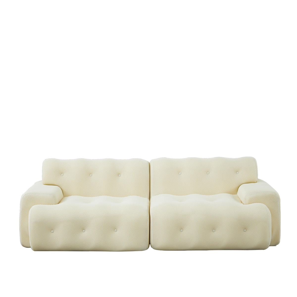 2-SITZER-SOFA 224/104/66 cm, montagefrei mit 3D-Strickgewebe und breiten Armlehnen, Beige - Beige, Textil (224/66/104cm) - Redom