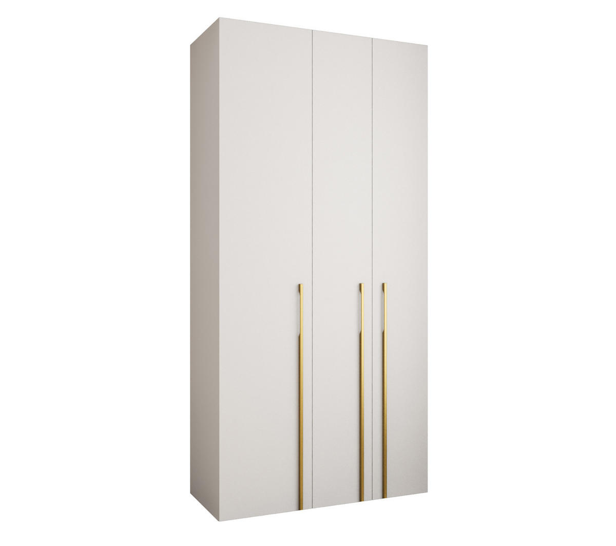 DREHTÜRENSCHRANK 245,5/120/50 3-türig - Goldfarben/Weiß, Holz/Metall (120/245.5/50cm) - Abiks Möbel