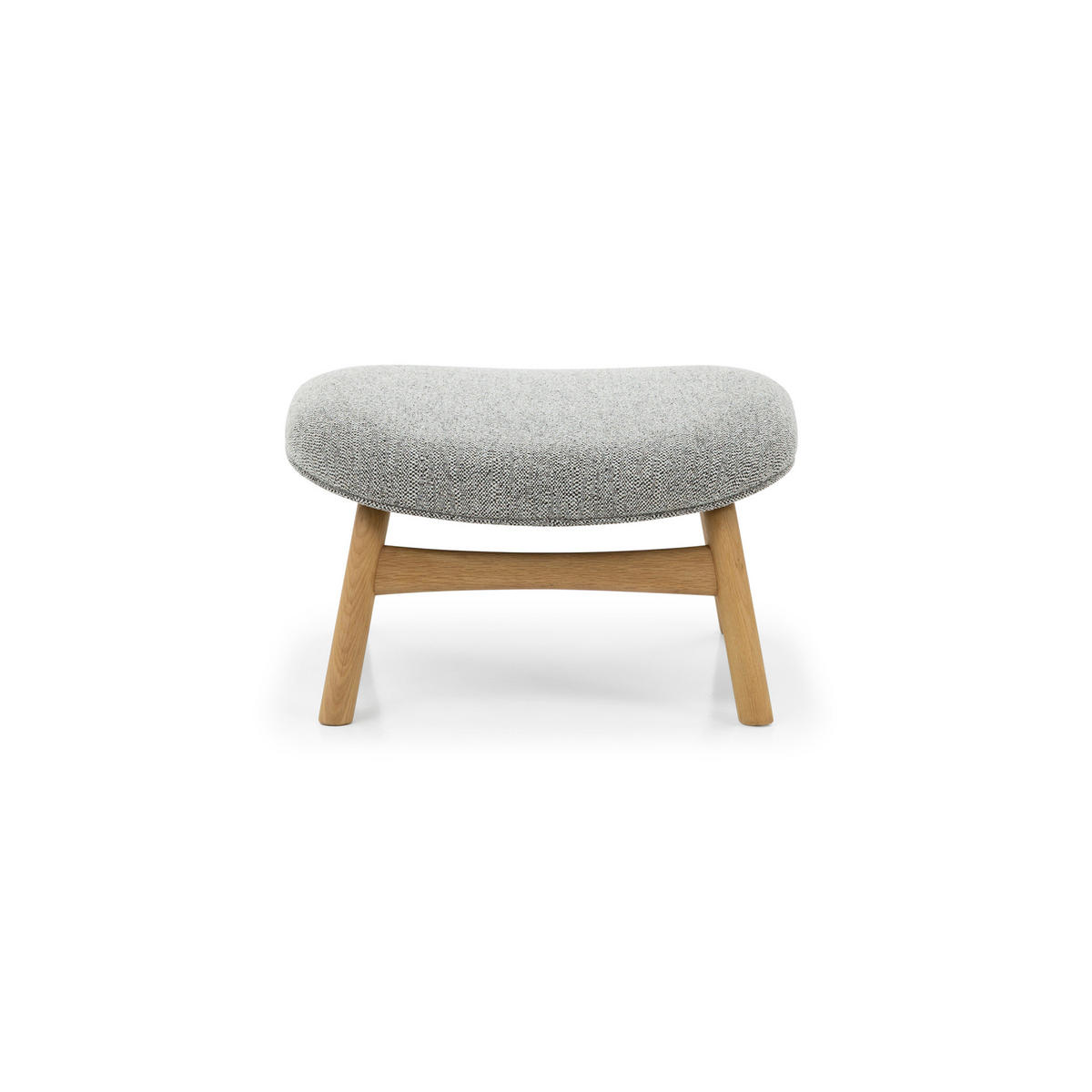FUSSHOCKER Theo, Natur Massiveiche - Grau, Holz (51/36/62cm) - WOODEK
