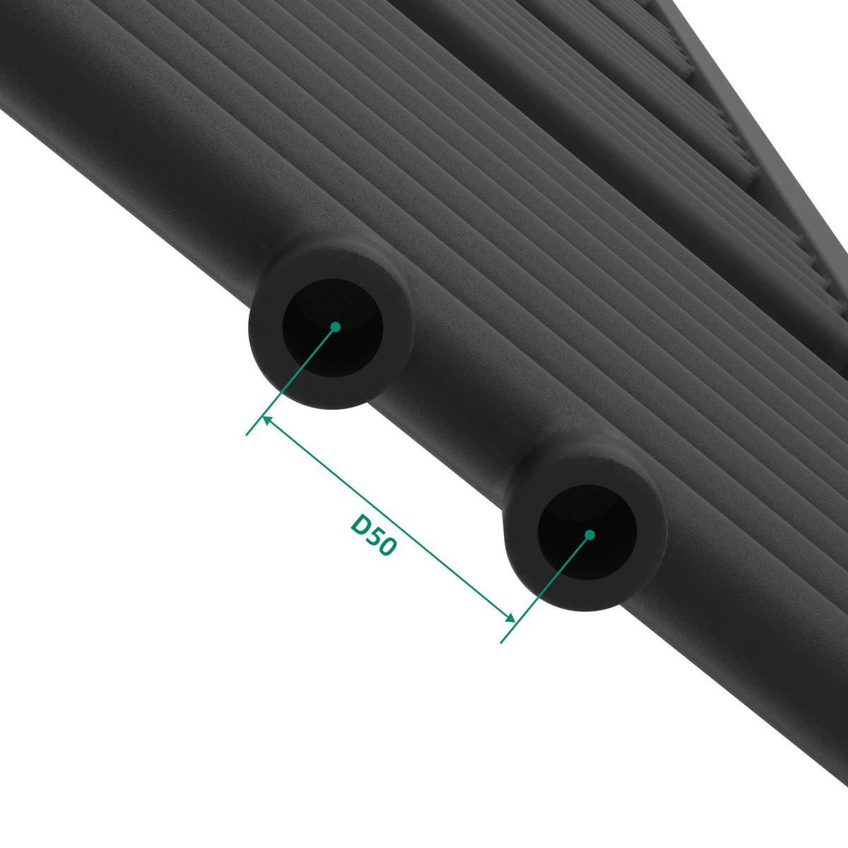 HANDTUCHHEIZKÖRPER Voss I. - Schwarz, Metall (40/160/3cm) - [neu.haus]