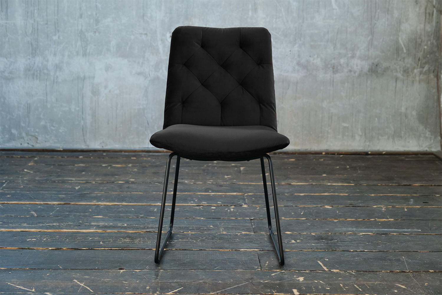STUHL NEW CHARME Schwarz Velvet - Schwarz, Textil (52/87/66cm) - KAWOLA