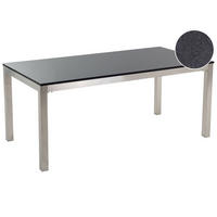 KONFERENZTISCH 90/180 cm Granit Schwarz Grosseto - Schwarz, Stein (180/90/76cm) - Beliani