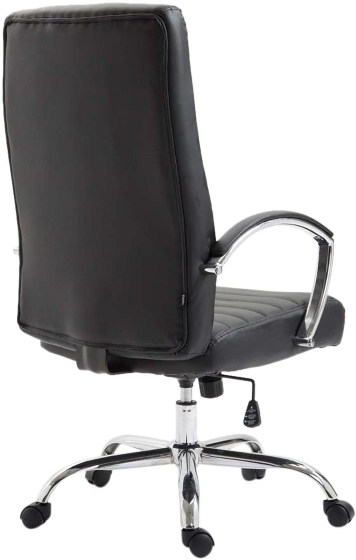 CHEFSESSEL Lederlook Schwarz - Schwarz, Textil/Metall (60/110/68cm) - CLP