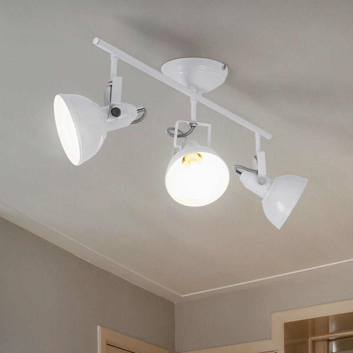 LED DECKENLEUCHTE Weiß Glänzend - Weiß, Metall (60/13/25cm)