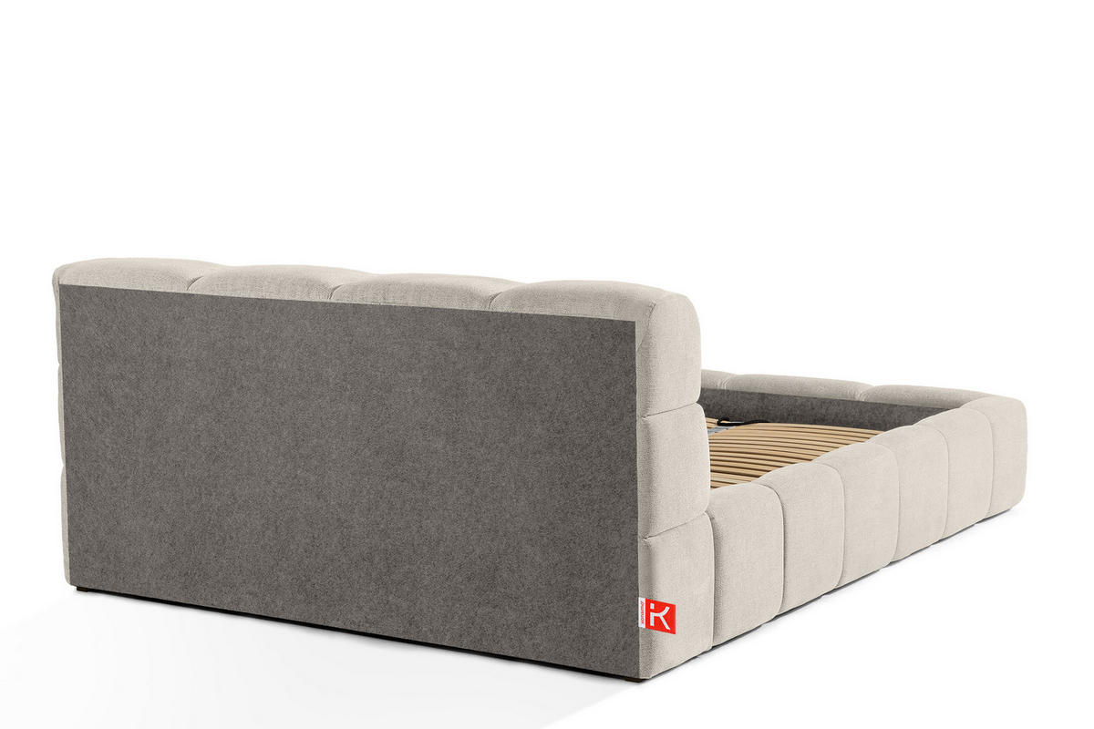 POLSTERBETT AERI 140/160/180/200 mit Rahmen und Bettkasten, ecru - Ecru, Holz/Holzwerkstoff (140/200cm) - KONSIMO®