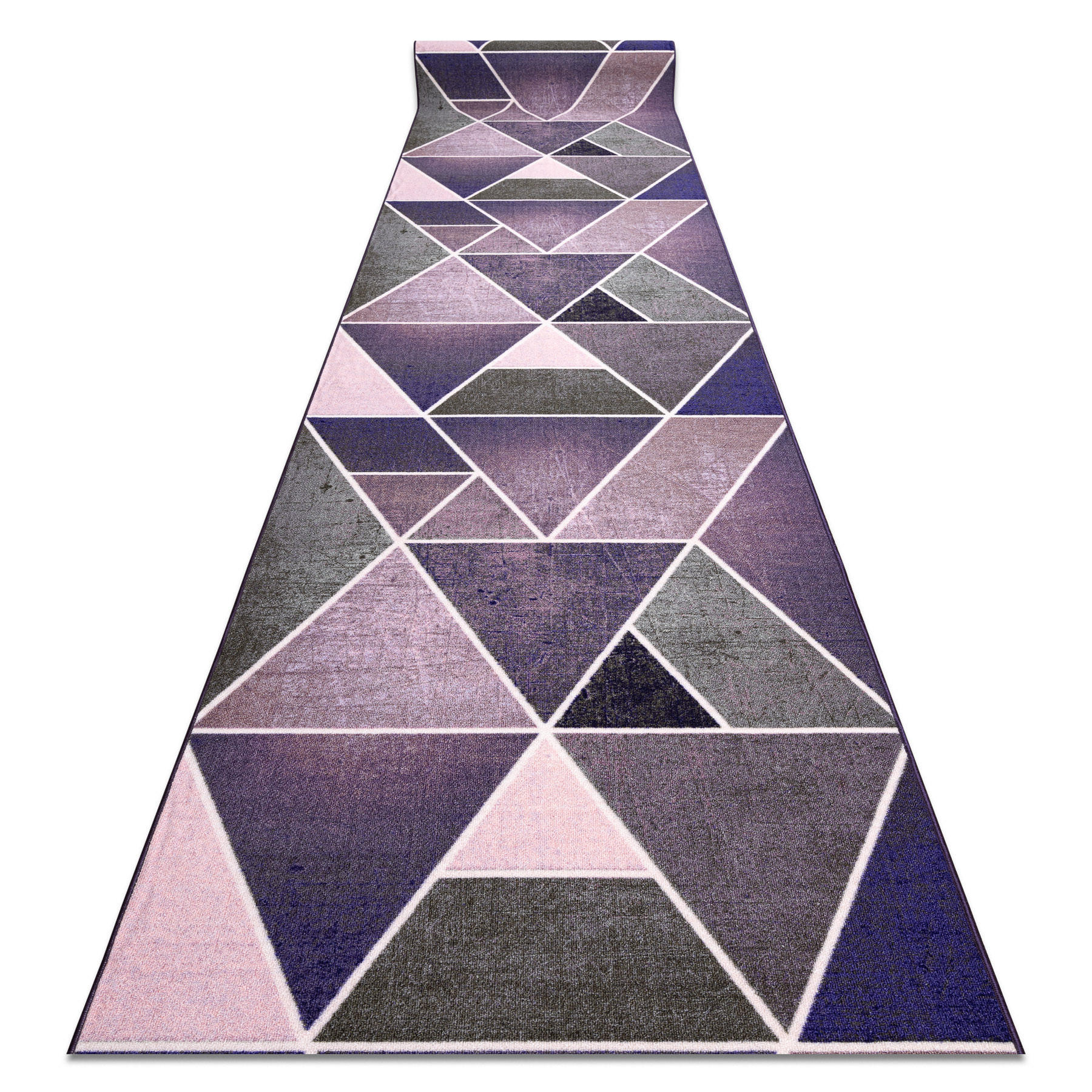 LÄUFER Antirutsch DREIECKE 57/210 cm - Lila, Textil (57/210cm) - rugsX