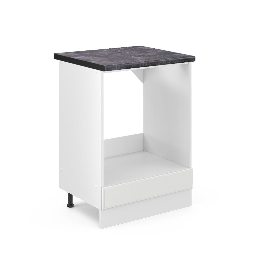 HERDUMBAUSCHRANK R-Line Weiß Landhaus 60 cm, AP Anthrazit - Creme/Weiß, Holzwerkstoff (60/81.6/60cm) - Vicco