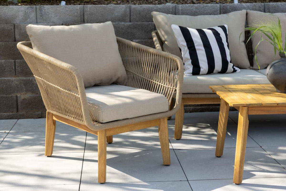 LOUNGE-SET, Chania, Braun, Akazie., 60 x 110 x 45 cm, 4-teilig - Braun, Holz - ebuy24