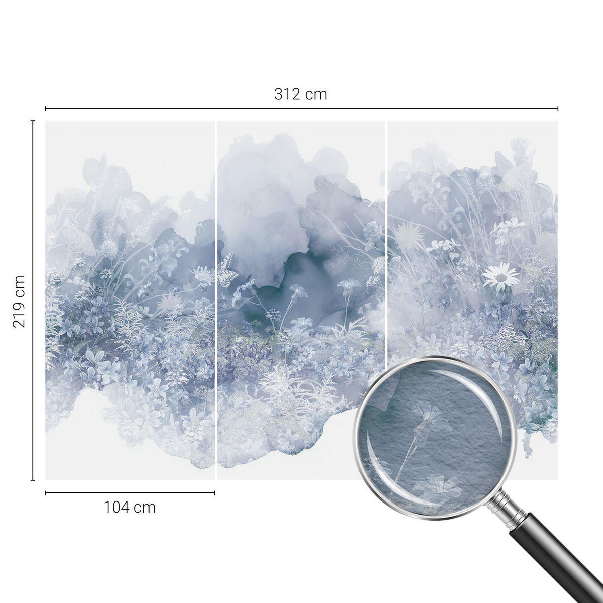 FOTOTAPETE 312x219 cm - Blumenwiese - Gelb, Textil (312/219cm) - Wallfluent