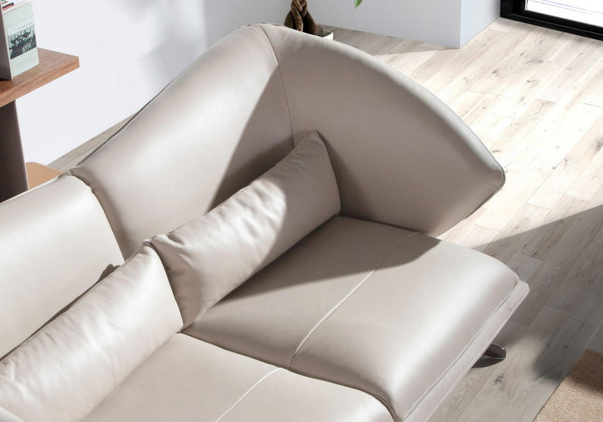SOFA 3-sitzer ledersofa in taupe grau leder 230/90/85 cm - Dunkelgrau/Schwarz, Leder (230/85/90cm) - ANGEL CERDA