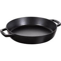 GUSSEISERNE Bratpfanne mit zwei Griffen, 34 cm NPC405110730 - Schwarz, Metall (34cm) - Staub