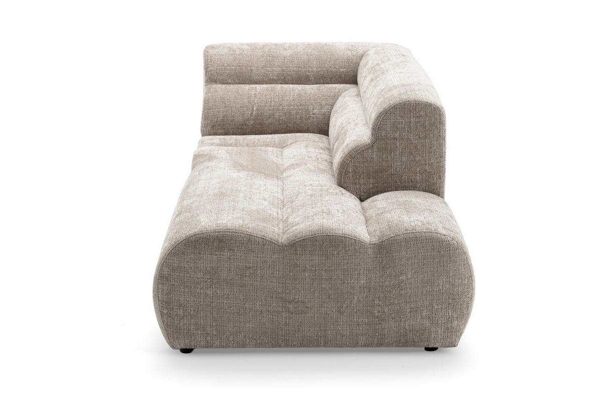 6-SITZER modulares Wohnlandschaft U XXL VEER SET 4 Rechts, 368 x 190 cm, Chenille Webstoff Beige - Beige/Schwarz, Holz/Kunststoff (190/75/368cm) - Muffo