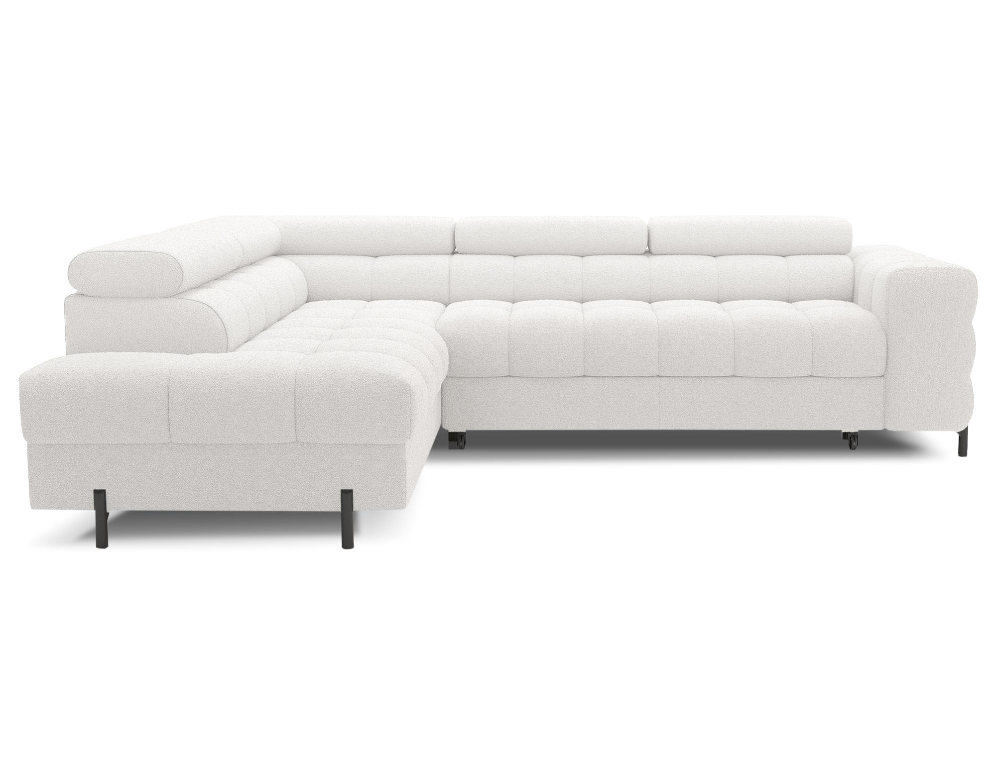 ECKSOFA Ferrucio L - Weiß (Royal 01) - Weiß, Holzwerkstoff (276/200cm) - Möblo