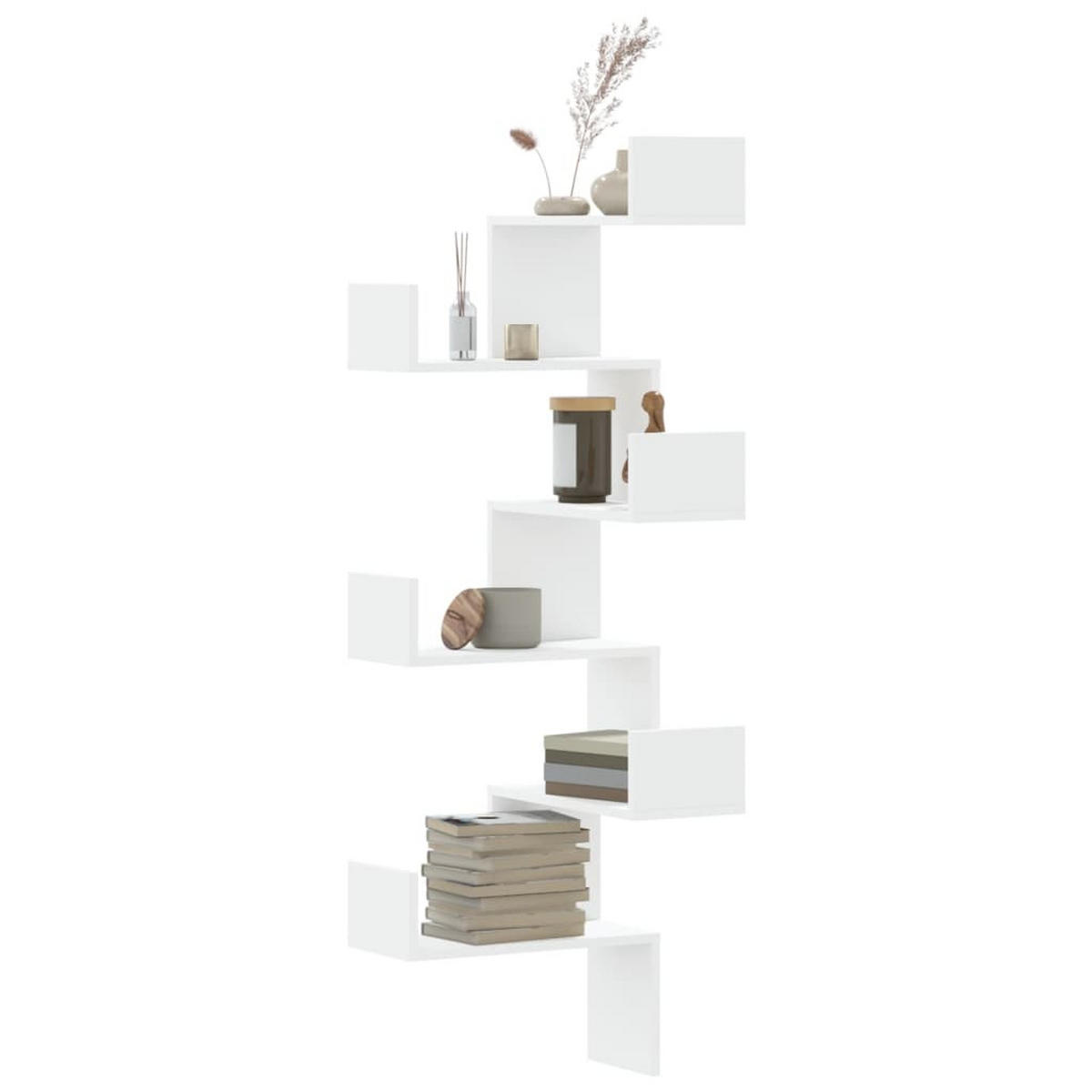 WAND-ECKREGAL Weiss 45/45/147 Cm Holzwerkstoff - Weiß, Holzwerkstoff (45/147/45cm) - vidaXL