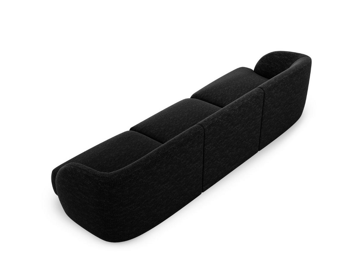 SOFA Miley aus Chenille-Stoff schwarz 3 Sitzplätze - Schwarz, Textil (90/70/255cm) - Micadoni