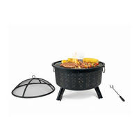 FEUERSCHALE Schwarz Stahl Grillrost - Schwarz, Metall (66/62/66cm) - Relaxdays